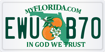 FL license plate EWUB70