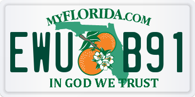 FL license plate EWUB91