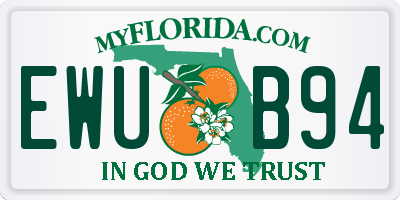 FL license plate EWUB94
