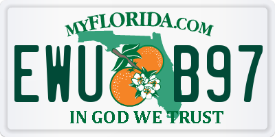 FL license plate EWUB97
