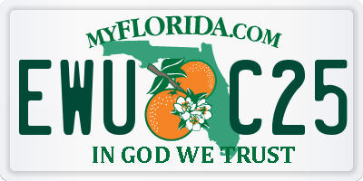 FL license plate EWUC25