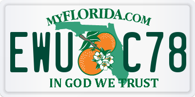 FL license plate EWUC78