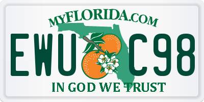 FL license plate EWUC98
