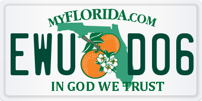 FL license plate EWUD06
