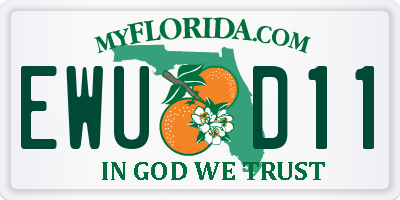 FL license plate EWUD11