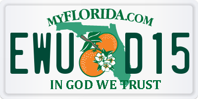 FL license plate EWUD15