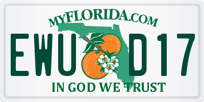 FL license plate EWUD17