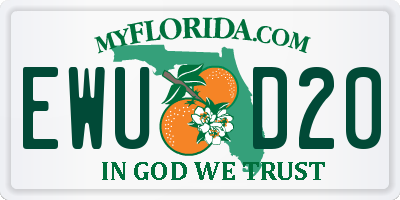 FL license plate EWUD20