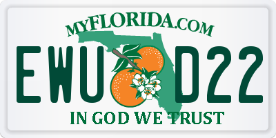FL license plate EWUD22
