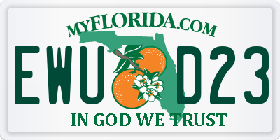 FL license plate EWUD23