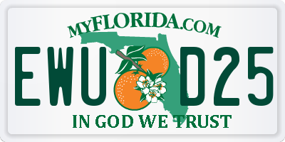 FL license plate EWUD25