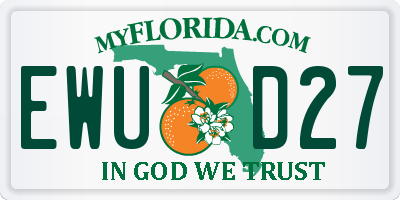 FL license plate EWUD27