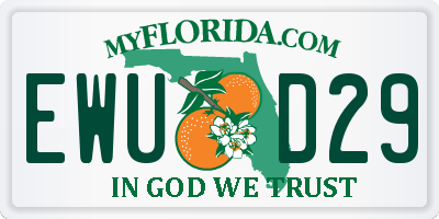 FL license plate EWUD29