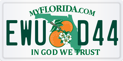 FL license plate EWUD44