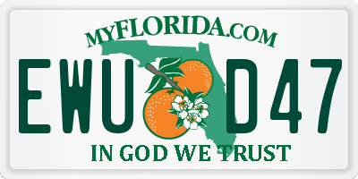 FL license plate EWUD47