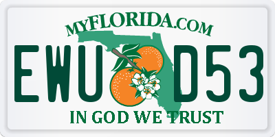 FL license plate EWUD53