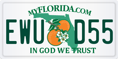 FL license plate EWUD55
