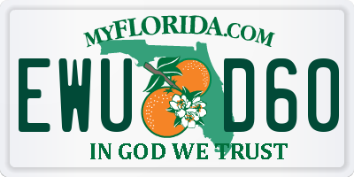 FL license plate EWUD60