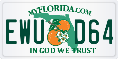 FL license plate EWUD64