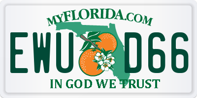 FL license plate EWUD66