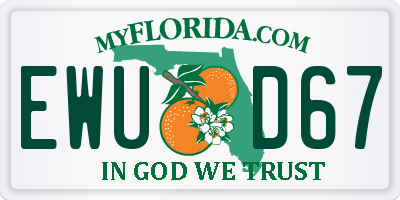 FL license plate EWUD67