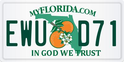 FL license plate EWUD71