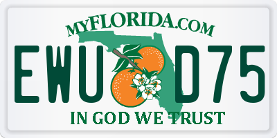 FL license plate EWUD75