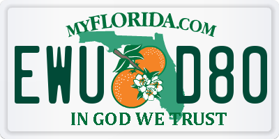 FL license plate EWUD80