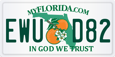 FL license plate EWUD82