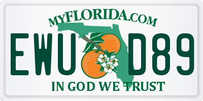 FL license plate EWUD89