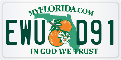 FL license plate EWUD91