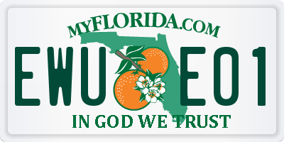 FL license plate EWUE01