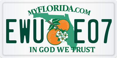 FL license plate EWUE07