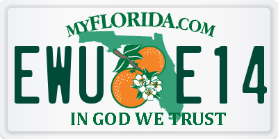 FL license plate EWUE14