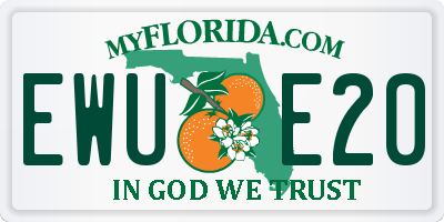 FL license plate EWUE20