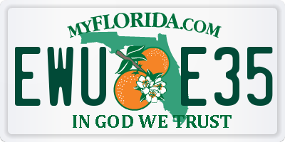FL license plate EWUE35