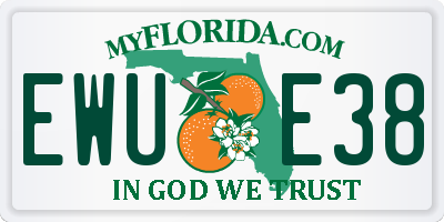 FL license plate EWUE38