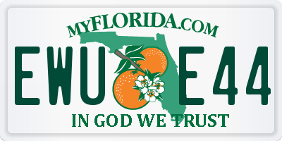 FL license plate EWUE44
