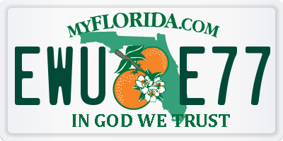 FL license plate EWUE77