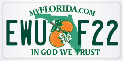 FL license plate EWUF22