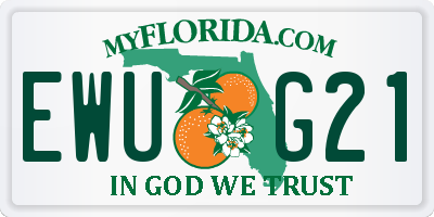FL license plate EWUG21