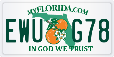 FL license plate EWUG78