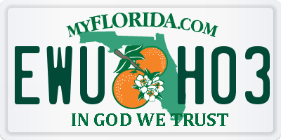FL license plate EWUH03