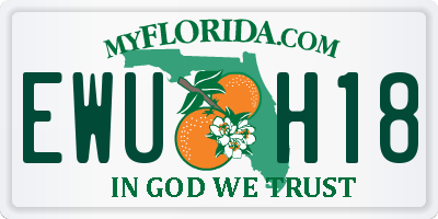 FL license plate EWUH18