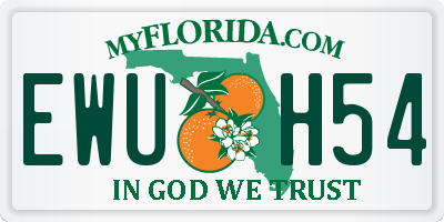 FL license plate EWUH54