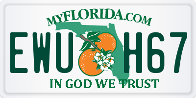 FL license plate EWUH67