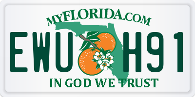 FL license plate EWUH91
