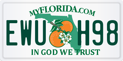 FL license plate EWUH98