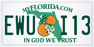 FL license plate EWUI13