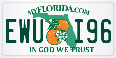 FL license plate EWUI96